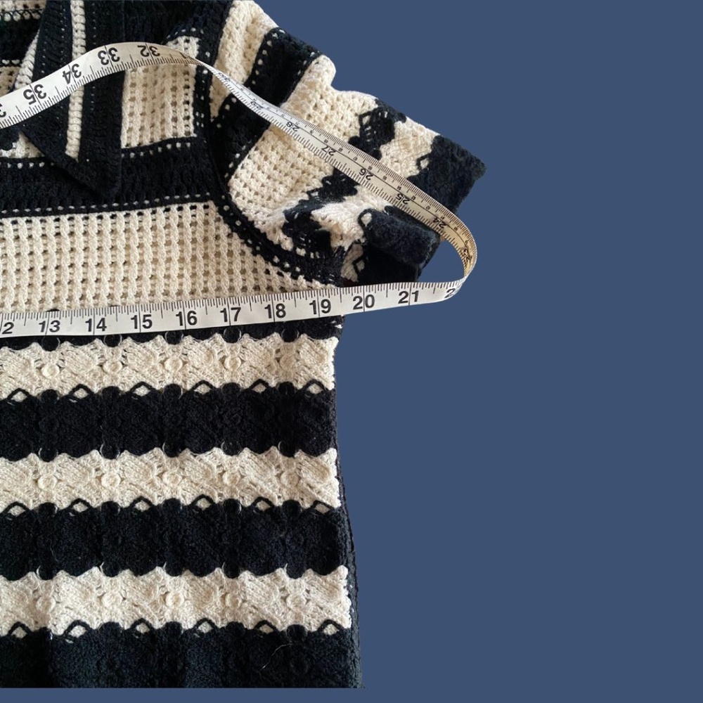Crochet Striped Cardigan Womens Size XL - Picture 6 of 8